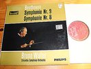 BEETHOVEN Symphonies 9 8 WALTER 2-LP Philips AY HI-FI STEREO (Holland)