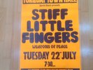 Stiff Little Fingers SLF  Original Promo Gig Poster 1980 Torquay Punk