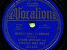 LONNIE JOHNSON & SPENCER WILLIAMS (Monkey And Baboon) R&B/SOUL 78  RPM  RECORD
