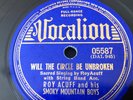 COUNTRY ROY ACUFF (early one) Vocalion 05587 Lay my Burden Down/Will Circle.. E+