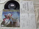IRON MAIDEN run to the hills +card signed..EMI-5542years1985