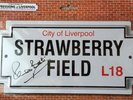 GENUINE SIGNED THE BEATLES Strawberry Fields Sign Metal Pete Best AUTOGRAPHED