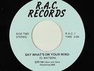 Modern Soul 45 - D. Watson - Say What's On Your Mind - R.A.C. - VG++ mp3