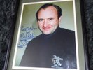 HAND SIGNED Autograph by Phil Collins Best Wishes FRAMED Children with Leukaemia