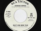 Northern Soul 45 - Barbara Cooper - What's One More Tear - RCA Victor - VG+ mp3