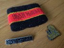 IRON MAIDEN STEVE HARRIS ORIGINAL 1980'S WRIST BAND WEST HAM + 2 PINS PATCH