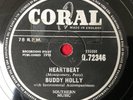 The Crickets Buddy Holly 78 Vg Coral records Heart Beat / well .. All right