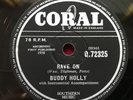 The Crickets Buddy Holly 78 Coral records Rave On / Take your time