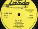 George Allison - Ten To One / Hard Times UK Cartridge 12