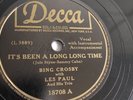 Bing Crosby - 78rpm single 10-inch – Decca #18708 It’s Been A Long Long Time