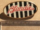 Vtg 1970s Clubman Metal Insert Pin Badge Blondie Parallel Lines Debbie Harry