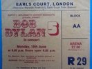 Bob Dylan Original Genuine Used Concert Ticket Earls Court London 1978