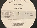 Rick Nelson - Best Always Vinyl Record LP - 1965 Decca White Label Promo