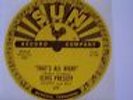ELVIS PRESLEY 5 SUN 78 RPM RECORD LABELS THATS ALL RIGHT #209 MINT CONDITION