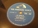 1950'S ELVIS PRESLEY 78 RPM HMV RECORD ALL SHOOK UP/ HEARTACHES BEGIN
