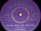 ELVIS PRESLEY I'm Left You're Right She's Gone 1958 UK 7