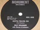 Monument Records MN.400 Billy Grammer Gotta Travel On / Chasing A Dream 78 RPM