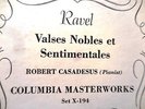 Robert CASADESUS PIANO RAVEL VALSE NOBLES et Sentimentales Columbia Album X-194