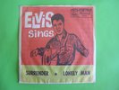 RARE PORTRAIT SERIES - ELVIS PRESLEY - SURRENDER.- LONELY MAN -OZ 45 rpm RECORD