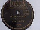 Florian Zabach - 78rpm single 10-inch – Decca #27509 The Hot Canary