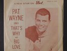 PAT WAYNE: Big Love / That's Why 45 (PS, some cw, sm stain oc, cool rocker )
