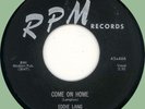 EDDIE LANG Come On Home / I'm All Alone 45rpm RPM 1956 classic NOLA R&B