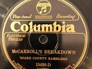 Columnia 15438D Roane County Ramblers McCARROLL'S BREAKDOWN 78 rpm EE+ 1929