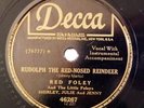 CHRISTMAS 78 RPM RED FOLEY Rudolph The Red Nosed Reindeer, Frosty The Snowman