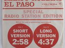 Country 45 MARTY ROBBINS El Paso COLUMBIA promo picture sleeve