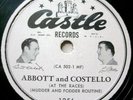 Bud Abbott Lou Costello at the Races Castle 1256 78 RPM record picture label