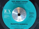 CROSSOVER SOUL 45 - RUNETTE ROBERTS - SHE DIDN'T KNOW /Inst. ICA M- Hear