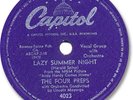 1958 The FOUR PREPS Pop 78 RPM Record. Lazy Summer Night.
