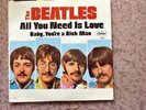 Vintage Beatles 45 Record All You Need Is Love/ Baby Your a rich Man VG++/NRMT