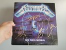 METALLICA SIGNED IN GOLD BY JAMES, KIRK, JASON LARS RIDE THE LIGHTNING USA LP