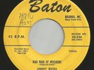 JImmy Ricks - Northern Soul Popcorn R&B -  Bad Man Of Missouri - Baton - Hear it
