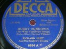 Richard Huey Hurry Sundown Blues Boogie Woogie RARE 1943 Blues 78 RPM Excellent