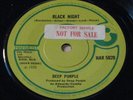 DEEP PURPLE black night/speed king 1970 UK HAR5020 FACTORY SAMPLE 45 EX-