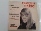 FRANCOISE HARDY RARE ISRAELI  EP  j'suis d'accord TOUS LES GARCONS ET FILLES ESC