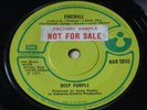 DEEP PURPLE fireball/demon's eye 1971 UK HAR5045 FACTORY SAMPLE 45 EX-