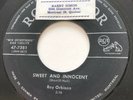 ROCKABILLY Roy Orbison SWEET AND INNOCENT RCA 45 rare Canadian pressing
