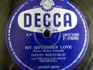 78 rpm DAVID WHITFIELD my september love / the rudder and the rock