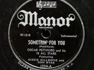 OSCAR PETTIFORD DIZZY GILLESPIE Somethin' For You / Empty Bed Blues 78 MANOR1034