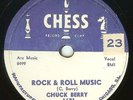 78 RPM RECORD CHUCK BERRY  ROCK AND ROLL MUSIC & BLUE FEELING 1957 CHESS 1671 E+