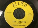 Scarce 45 Teen L.A. Garage Rock Marilyn Mattson You Cheated, On Allied 101/2