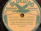LIDYA MENDOZA Cuatro Vicios 78 RPM Bluebird 2952 Tejano