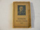 1922 Book - EDISON Re-Creations -- 78 rpm Record Listings Alphabetically
