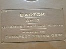 BARTOK QUARTET NO 2 IN A MINOR BUDAPEST STRING QUARTET HMV DB2842-2845