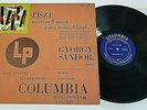 GYORGY SANDOR; LISZT; LP SONATA IN B MINOR; PIANO MUSIC LP COL ML 4084 1A/2A VG+