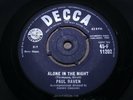 PAUL RAVEN   Alone In The Night   EX   1960 UK DECCA F 11202   Popcorn Teen Midt