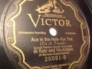 Al Katz Coon Sanders 1926 78 RPM - Deep Henderson / Ace In The Hole Victor 20081